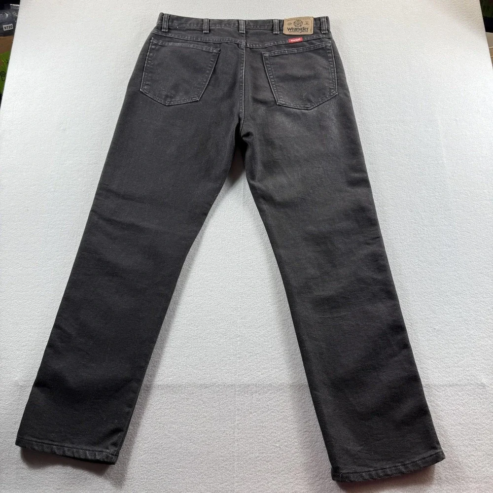 Wrangler Jeans Mens 36x29 Gray Charcoal Wash Regular Straight Denim Casual Pants